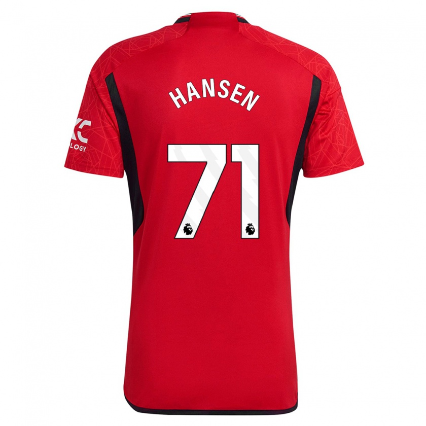 Kandiny Niño Camiseta Isak Hansen-Aaroen #71 Rojo 1ª Equipación 2023/24 La Camisa