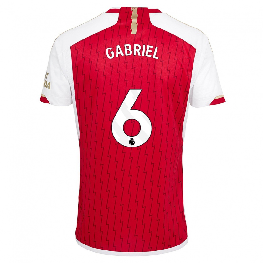 Kandiny Kinderen Gabriel Magalhães #6 Rood Thuisshirt Thuistenue 2023/24 T-Shirt België