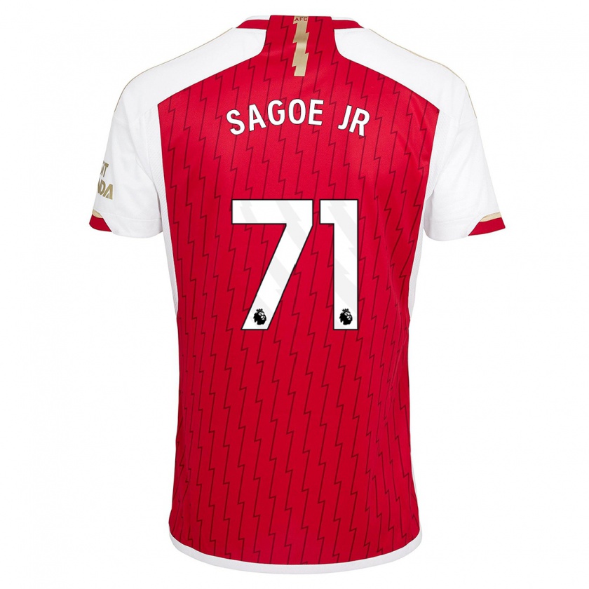 Kandiny Kinderen Charles Sagoe Jr #71 Rood Thuisshirt Thuistenue 2023/24 T-Shirt België