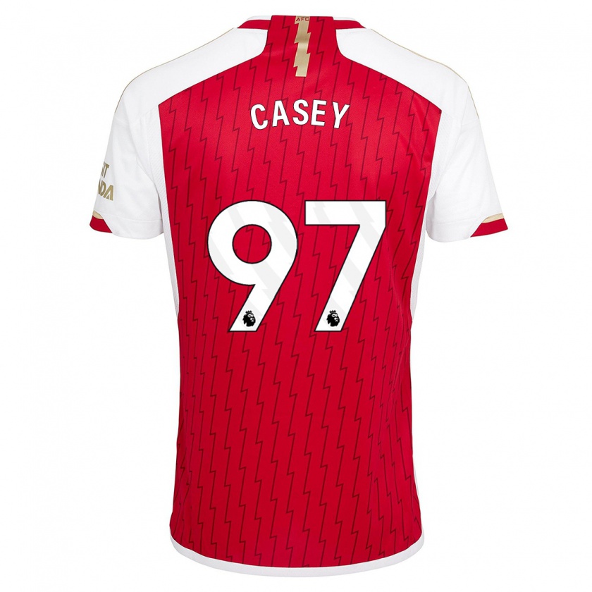 Kandiny Kinderen Dan Casey #97 Rood Thuisshirt Thuistenue 2023/24 T-Shirt België