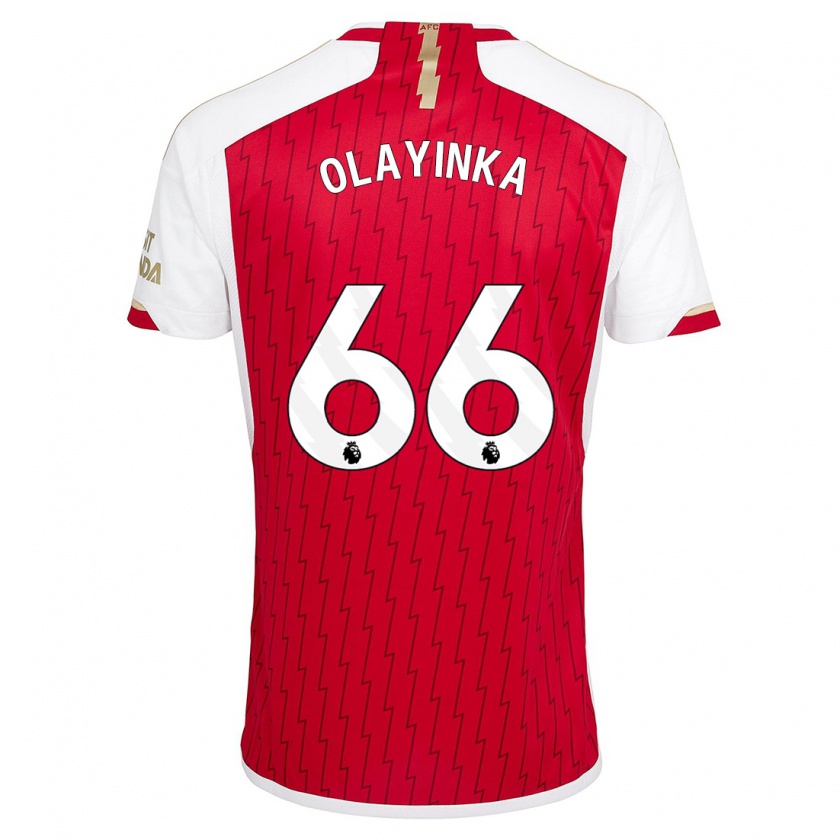 Kandiny Kinderen James Olayinka #66 Rood Thuisshirt Thuistenue 2023/24 T-Shirt België