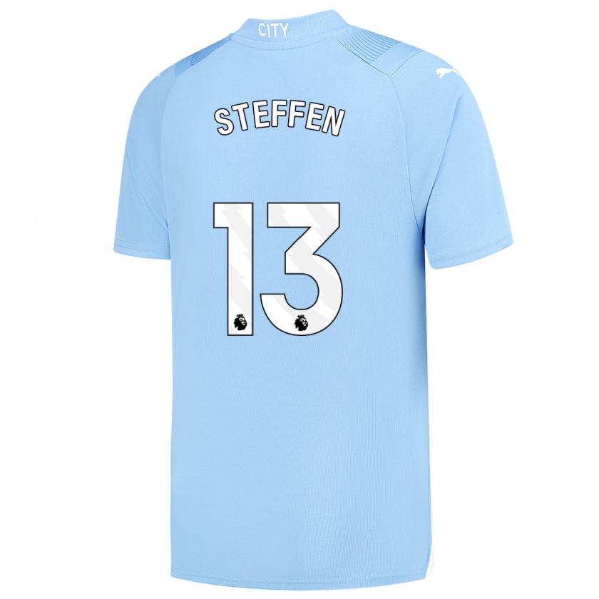 Kandiny Niño Camiseta Zack Steffen #13 Azul Claro 1ª Equipación 2023/24 La Camisa