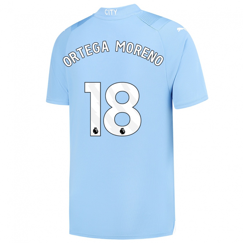 Kandiny Niño Camiseta Stefan Ortega #18 Azul Claro 1ª Equipación 2023/24 La Camisa