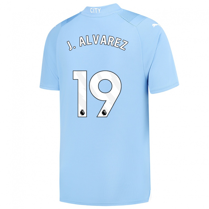 Kandiny Niño Camiseta Julián Álvarez #19 Azul Claro 1ª Equipación 2023/24 La Camisa