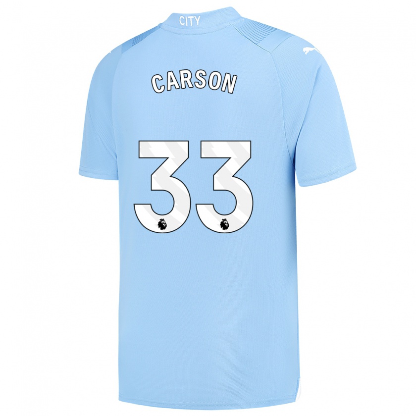 Kandiny Kinder Scott Carson #33 Hellblau Heimtrikot Trikot 2023/24 T-Shirt Österreich