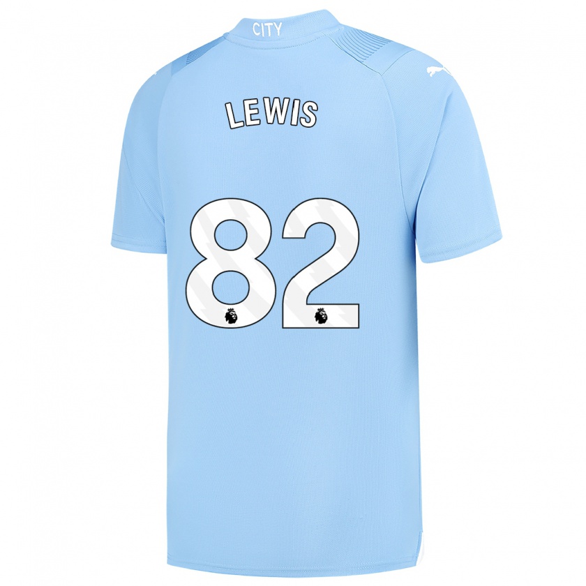 Kandiny Bambino Maglia Rico Lewis #82 Azzurro Kit Gara Home 2023/24 Maglietta