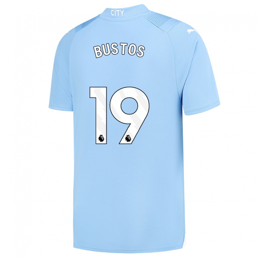 Kandiny Niño Camiseta Nahuel Bustos #19 Azul Claro 1ª Equipación 2023/24 La Camisa