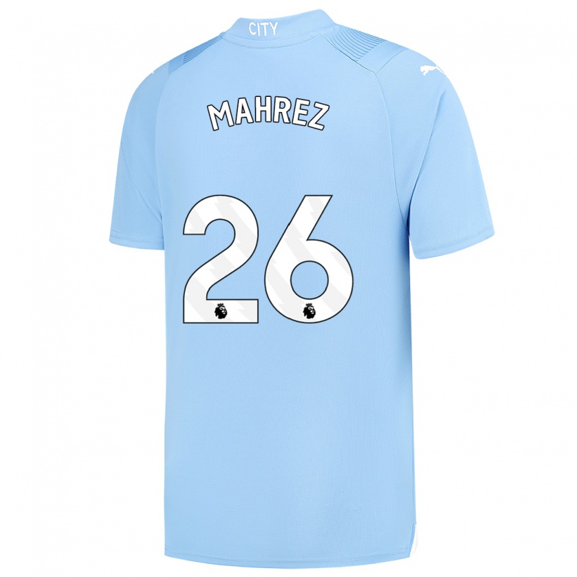 Kandiny Bambino Maglia Riyad Mahrez #26 Azzurro Kit Gara Home 2023/24 Maglietta