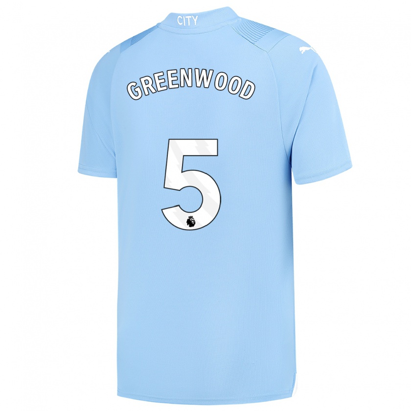 Kandiny Niño Camiseta Alex Greenwood #5 Azul Claro 1ª Equipación 2023/24 La Camisa