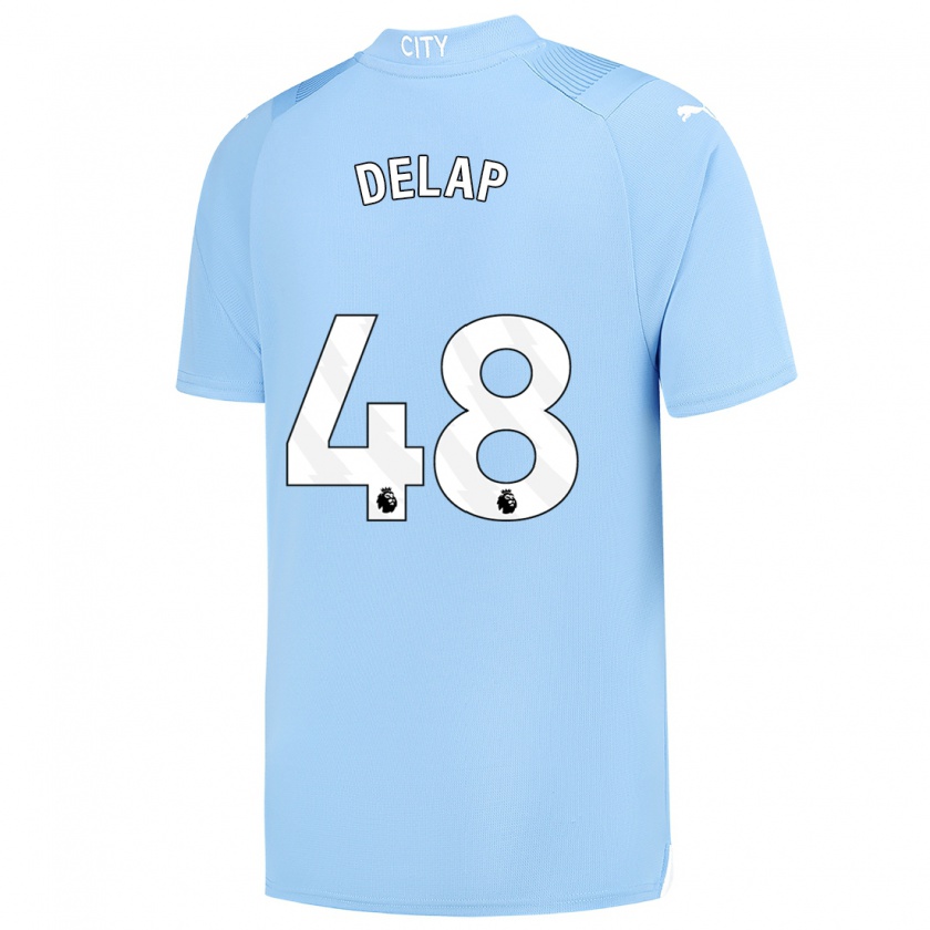 Kandiny Bambino Maglia Liam Delap #48 Azzurro Kit Gara Home 2023/24 Maglietta