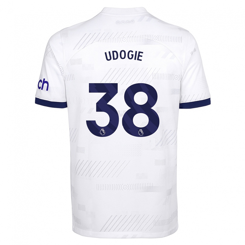 Kandiny Bambino Maglia Destiny Udogie #38 Bianco Kit Gara Home 2023/24 Maglietta