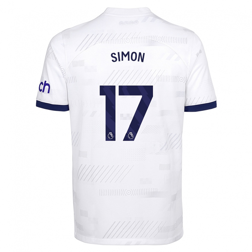 Kandiny Bambino Maglia Kyah Simon #17 Bianco Kit Gara Home 2023/24 Maglietta