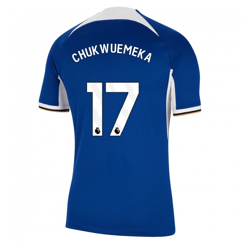 Kandiny Kinderen Carney Chukwuemeka #17 Blauw Thuisshirt Thuistenue 2023/24 T-Shirt België