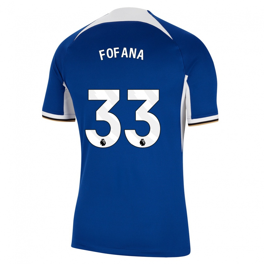 Kandiny Kinderen Wesley Fofana #33 Blauw Thuisshirt Thuistenue 2023/24 T-Shirt België