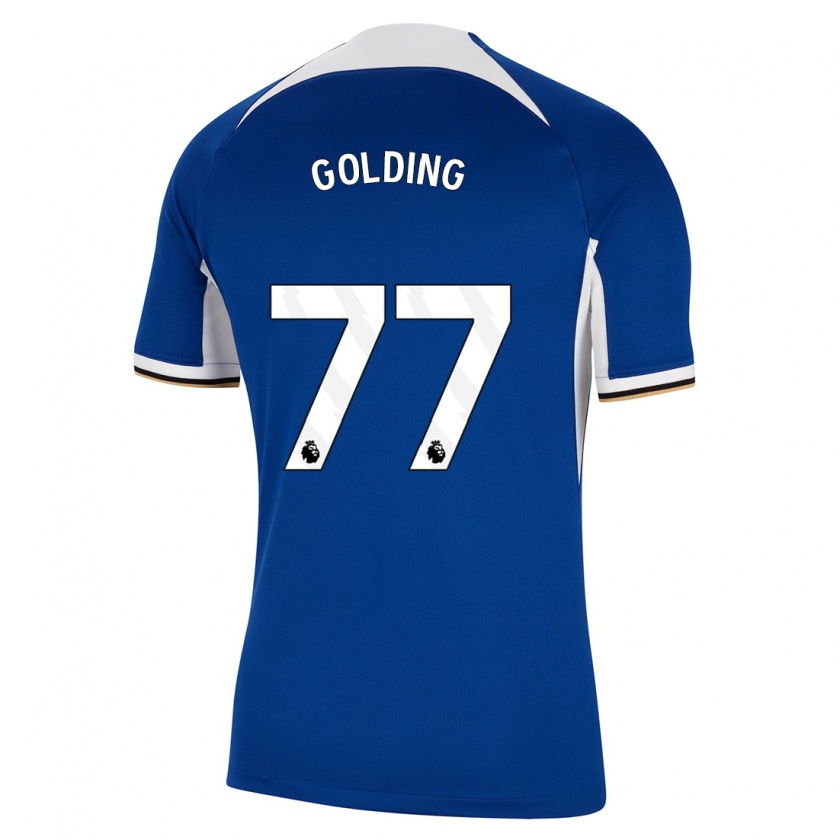 Kandiny Kinderen Michael Golding #77 Blauw Thuisshirt Thuistenue 2023/24 T-Shirt België