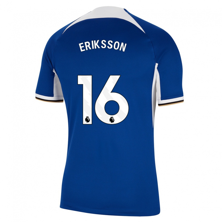 Kandiny Kinderen Magdalena Eriksson #16 Blauw Thuisshirt Thuistenue 2023/24 T-Shirt België