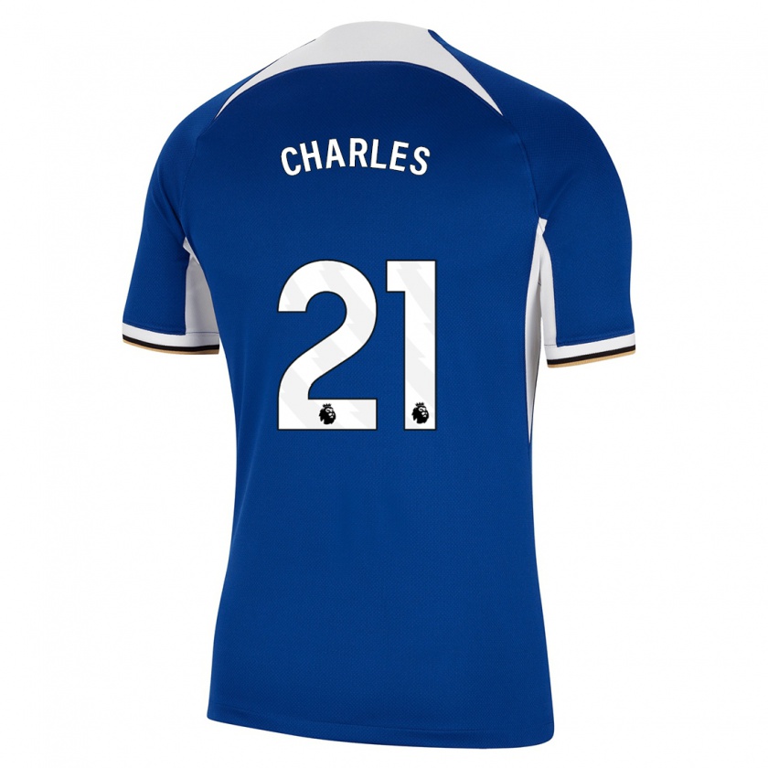 Kandiny Kinderen Niamh Charles #21 Blauw Thuisshirt Thuistenue 2023/24 T-Shirt België