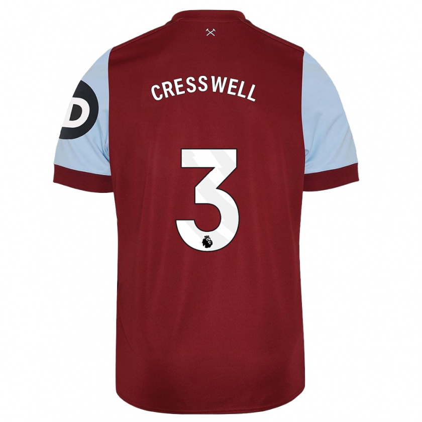 Kandiny Niño Camiseta Aaron Cresswell #3 Granate 1ª Equipación 2023/24 La Camisa