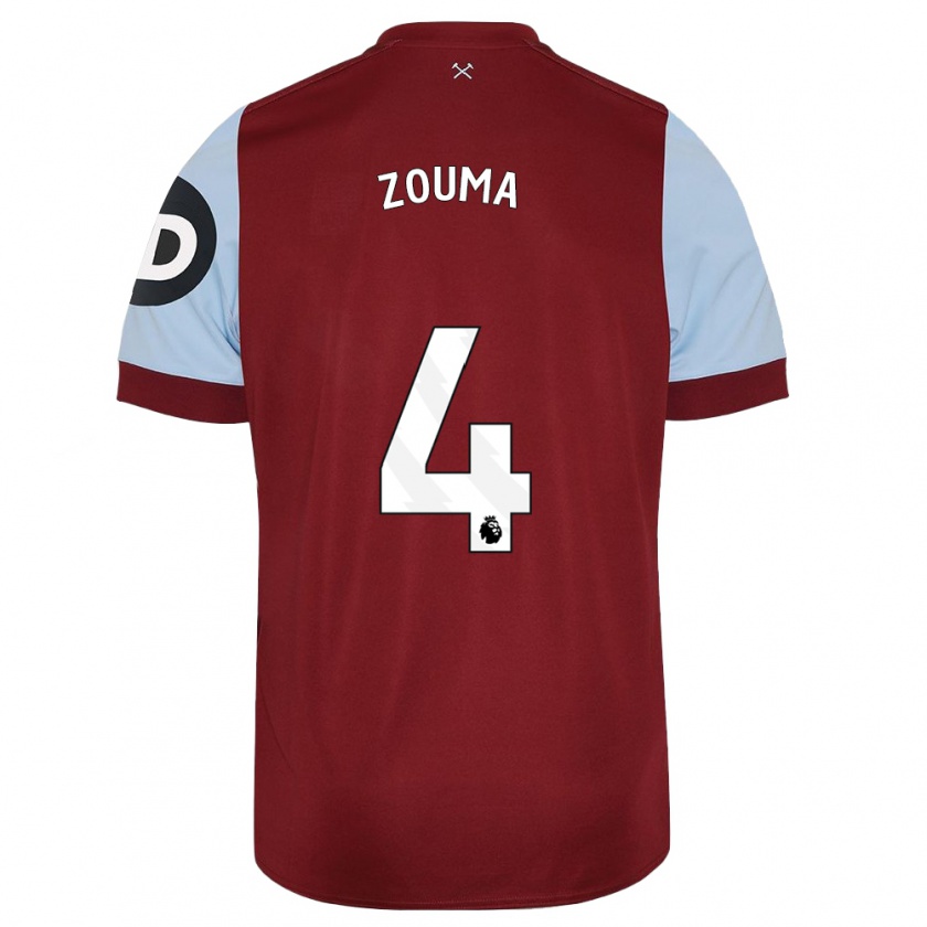 Kandiny Niño Camiseta Kurt Zouma #4 Granate 1ª Equipación 2023/24 La Camisa