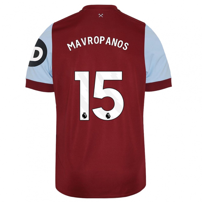 Kandiny Kinderen Konstantinos Mavropanos #15 Kastanjebruin Thuisshirt Thuistenue 2023/24 T-Shirt België