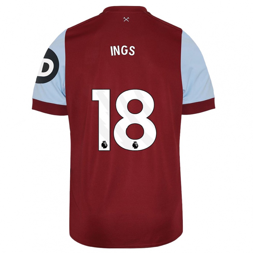 Kandiny Niño Camiseta Danny Ings #18 Granate 1ª Equipación 2023/24 La Camisa