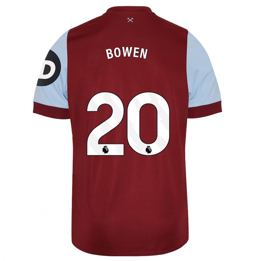 Kandiny Kinderen Jarrod Bowen #20 Kastanjebruin Thuisshirt Thuistenue 2023/24 T-Shirt België