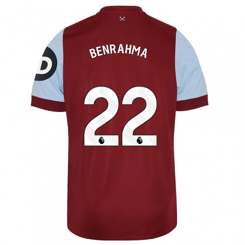 Kandiny Kinder Saïd Benrahma #22 Kastanienbraun Heimtrikot Trikot 2023/24 T-Shirt Österreich