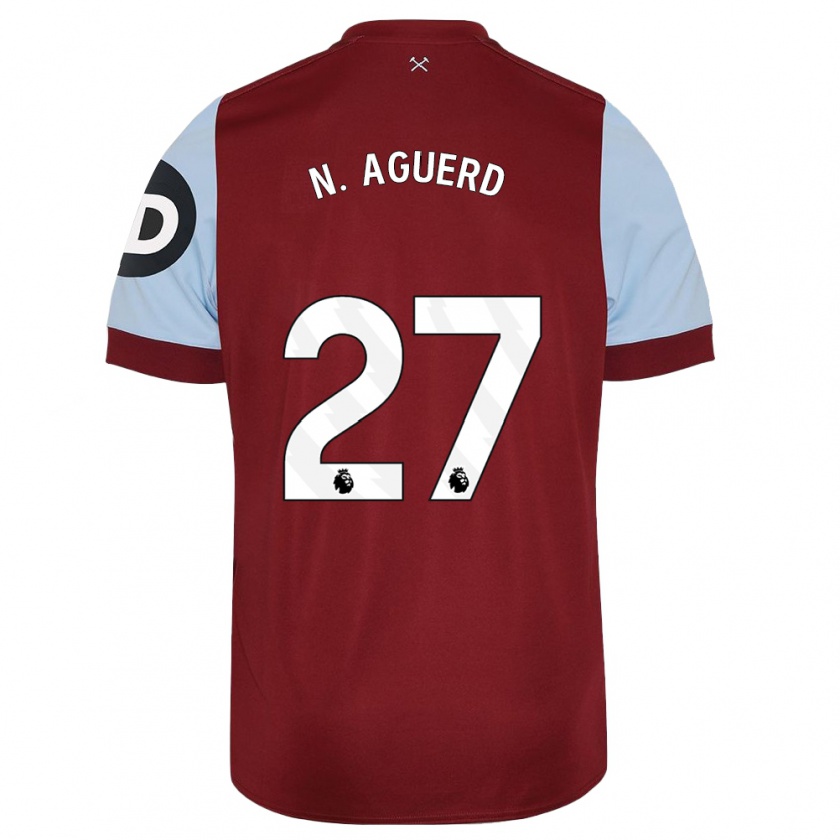 Kandiny Niño Camiseta Nayef Aguerd #27 Granate 1ª Equipación 2023/24 La Camisa