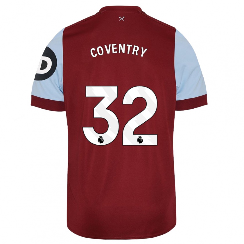 Kandiny Niño Camiseta Conor Coventry #32 Granate 1ª Equipación 2023/24 La Camisa