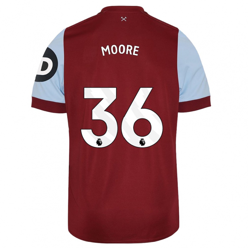 Kandiny Niño Camiseta Sean Moore #36 Granate 1ª Equipación 2023/24 La Camisa