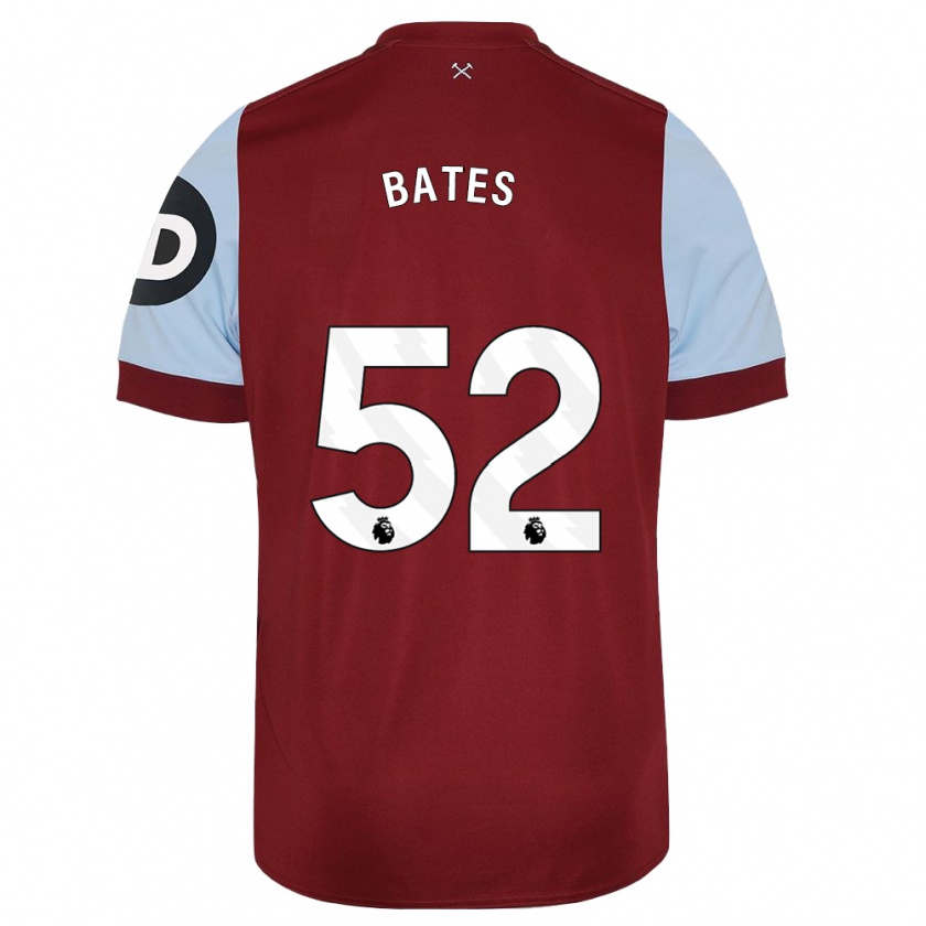 Kandiny Kinderen Billy Bates #52 Kastanjebruin Thuisshirt Thuistenue 2023/24 T-Shirt België