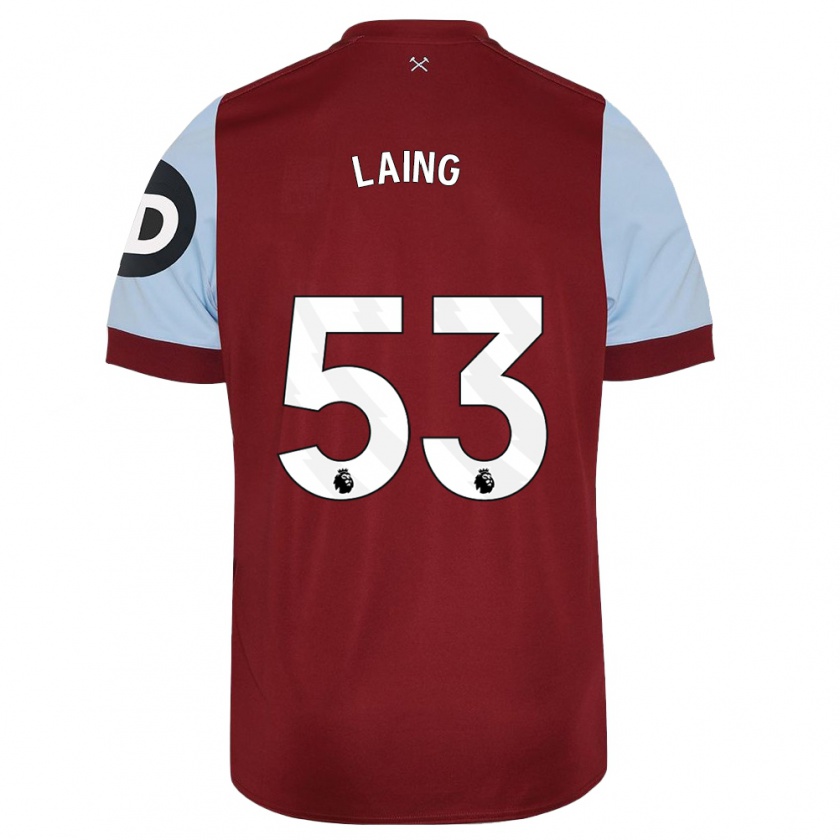 Kandiny Kinder Levi Laing #53 Kastanienbraun Heimtrikot Trikot 2023/24 T-Shirt Österreich