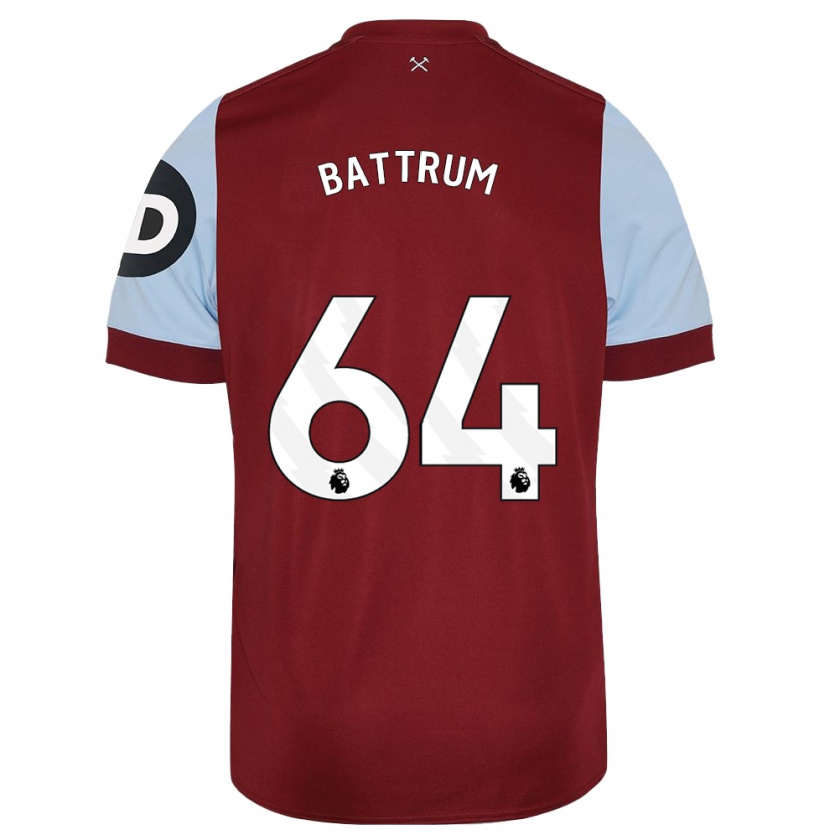 Kandiny Kinderen Ryan Battrum #64 Kastanjebruin Thuisshirt Thuistenue 2023/24 T-Shirt België