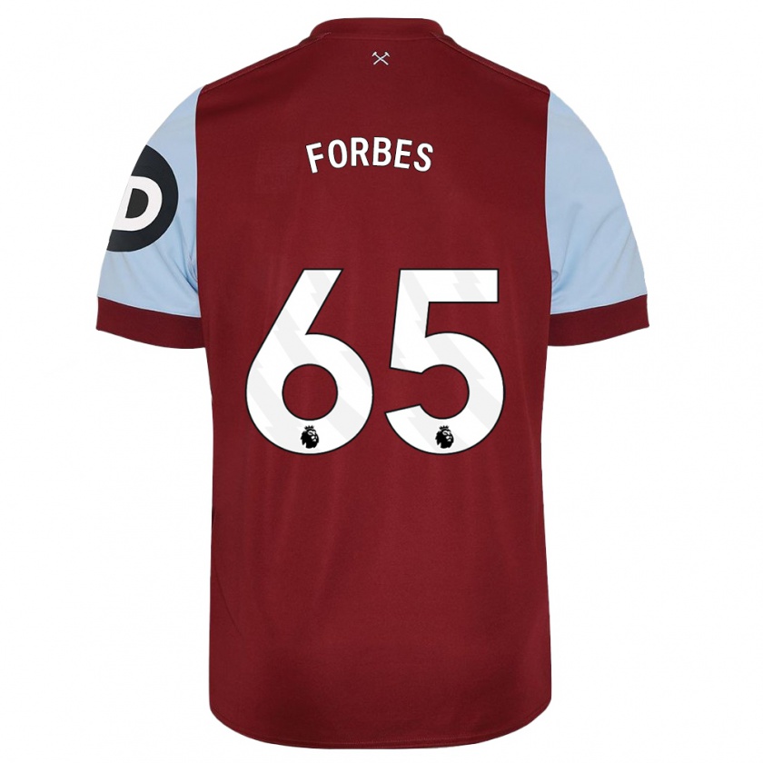 Kandiny Niño Camiseta Michael Forbes #65 Granate 1ª Equipación 2023/24 La Camisa