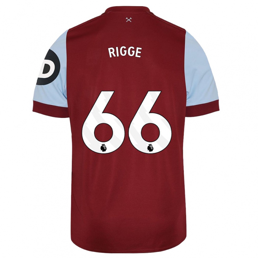 Kandiny Niño Camiseta Daniel Rigge #66 Granate 1ª Equipación 2023/24 La Camisa