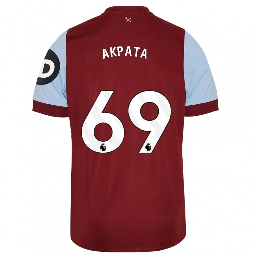 Kandiny Niño Camiseta Tyron Akpata #69 Granate 1ª Equipación 2023/24 La Camisa