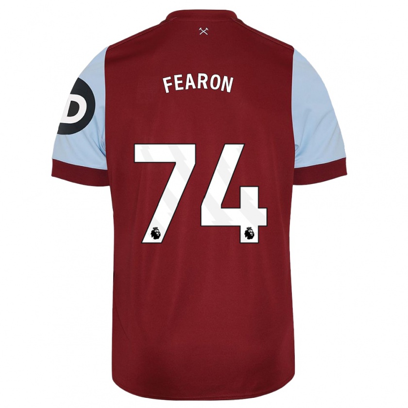 Kandiny Kinderen Preston Fearon #74 Kastanjebruin Thuisshirt Thuistenue 2023/24 T-Shirt België