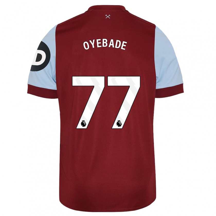 Kandiny Niño Camiseta Rayan Oyebade #77 Granate 1ª Equipación 2023/24 La Camisa