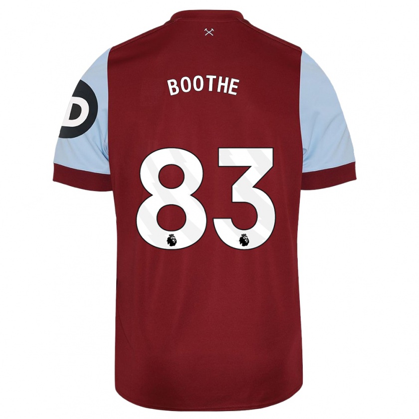 Kandiny Kinderen Sebastian Boothe #83 Kastanjebruin Thuisshirt Thuistenue 2023/24 T-Shirt België