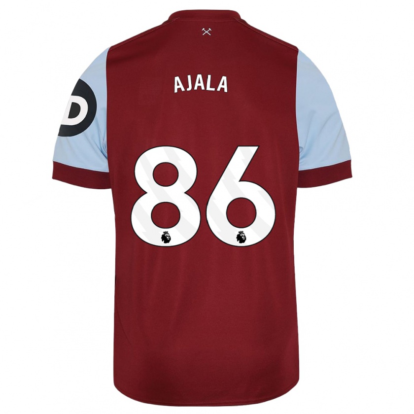 Kandiny Kinderen Joshua Ajala #86 Kastanjebruin Thuisshirt Thuistenue 2023/24 T-Shirt België