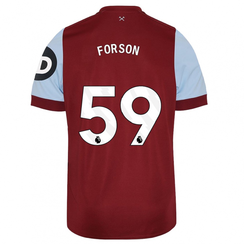 Kandiny Kinderen Keenan Forson #59 Kastanjebruin Thuisshirt Thuistenue 2023/24 T-Shirt België