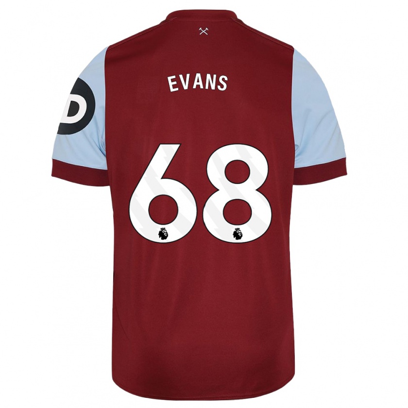 Kandiny Kinderen Isaac Evans #68 Kastanjebruin Thuisshirt Thuistenue 2023/24 T-Shirt België