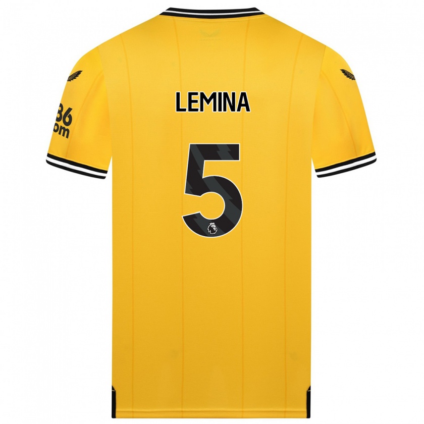 Kandiny Kinderen Mario Lemina #5 Geel Thuisshirt Thuistenue 2023/24 T-Shirt België