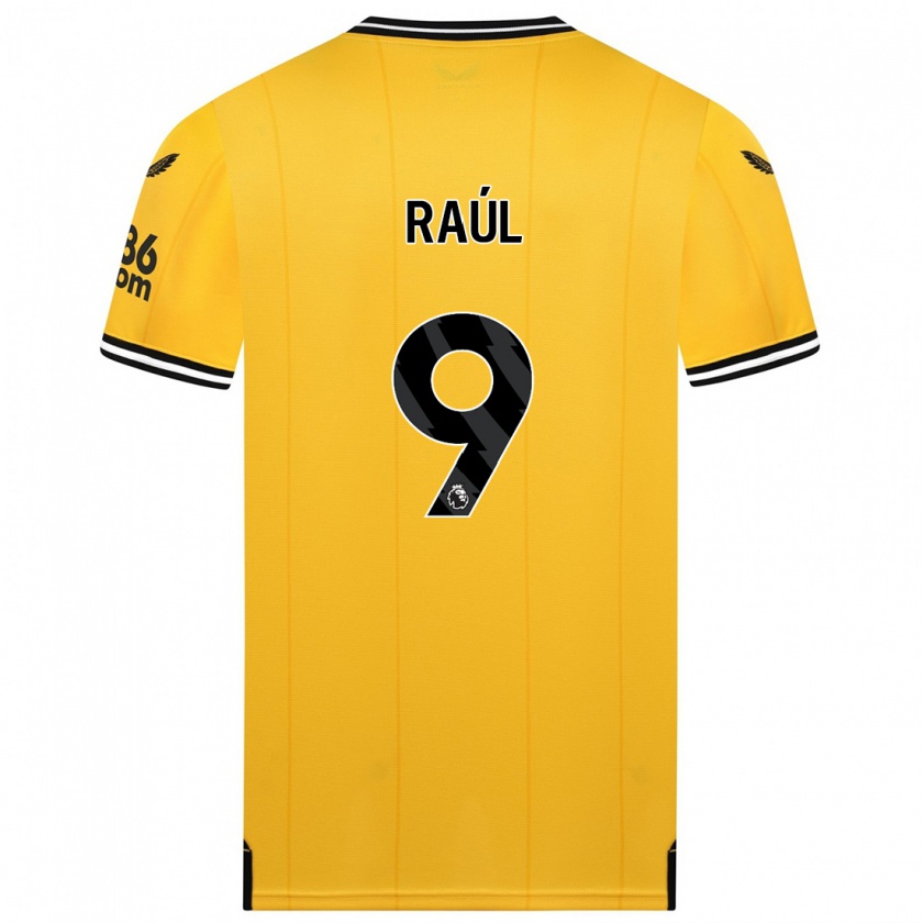 Kandiny Kinderen Raul Jimenez #9 Geel Thuisshirt Thuistenue 2023/24 T-Shirt België