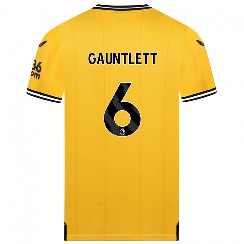 Kandiny Niño Camiseta Maz Gauntlett #6 Amarillo 1ª Equipación 2023/24 La Camisa México