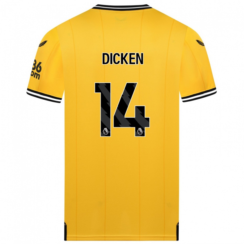 Kandiny Bambino Maglia Amy Dicken #14 Giallo Kit Gara Home 2023/24 Maglietta