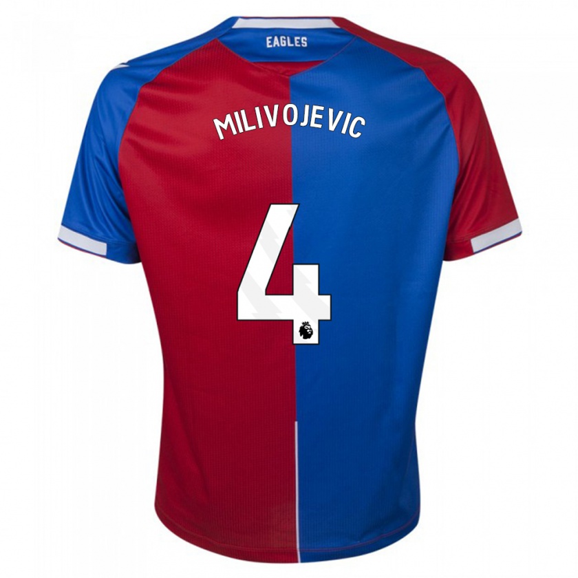 Kandiny Kinder Luka Milivojevic #4 Rot Blau Heimtrikot Trikot 2023/24 T-Shirt Österreich