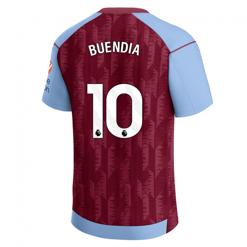 Kandiny Kinderen Emiliano Buendía #10 Claret Blauw Thuisshirt Thuistenue 2023/24 T-Shirt België