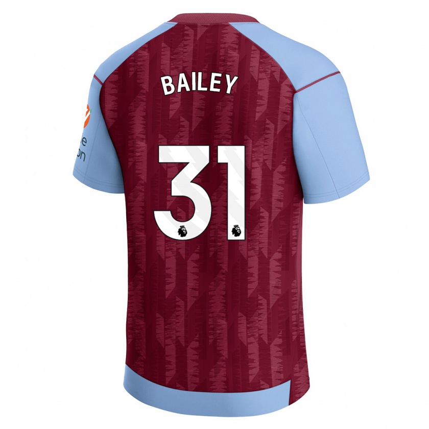 Kandiny Kinderen Leon Bailey #31 Claret Blauw Thuisshirt Thuistenue 2023/24 T-Shirt België