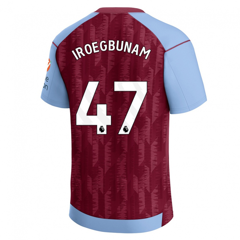 Kandiny Bambino Maglia Tim Iroegbunam #47 Blu Bordeaux Kit Gara Home 2023/24 Maglietta